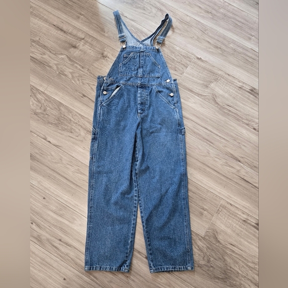 Old Navy Overalls Girls 10 Blue Denim Utility Carpenter Light Wash Y2K - Picture 1 of 9